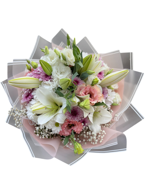 Lilyum ve Mevsim Çiçekleri Buketi